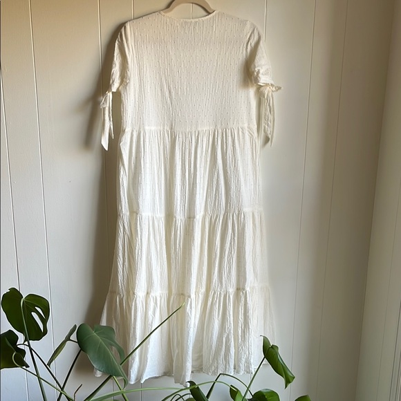 Madewell Swiss Dot Cotton Cream Cottage Core Easter Coastal Boho Maxi Dress Sz M - Picture 12 of 13